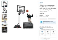 E1059  VIRNAZ 33 Portable Basketball Hoop  Goal