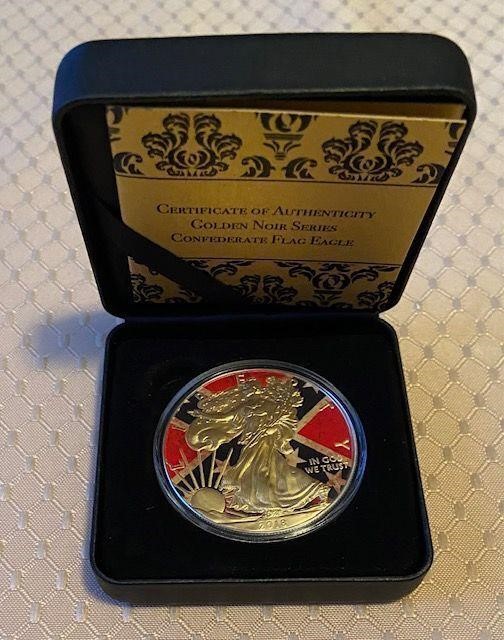 US Silver American Eagle Confederate Flag Coin