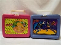 1988 Pink Plastic Barbie Lunchbox with 1990 Barbie