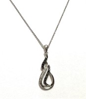 Sterling Silver .10 Ct Diamond Necklace