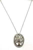 Sterling Silver 14 Kt Diamond Accent Necklace