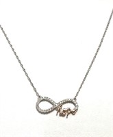 Sterling Silver .15 Ct Diamond 14 Kt Necklace