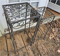 Pair of metal plant stands