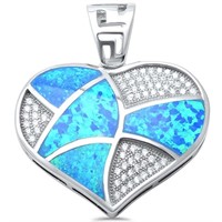 Sterling Silver Blue Opal Austrian Crystal Charm