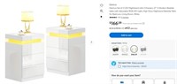N5226 Set of 2 LED Nightstand with 3 Drawers 27H