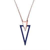 Sterling Silver Triangle Sapphire Crystal Necklace