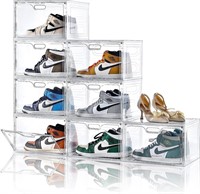 Amllas 8 Pack Shoe Boxes Clear Plastic Stackable,