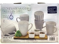 Gourmet Stoneware Mugs 6 Pack