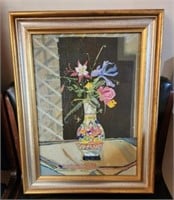 Original Fabulous Clark Walker Floral on Canvas