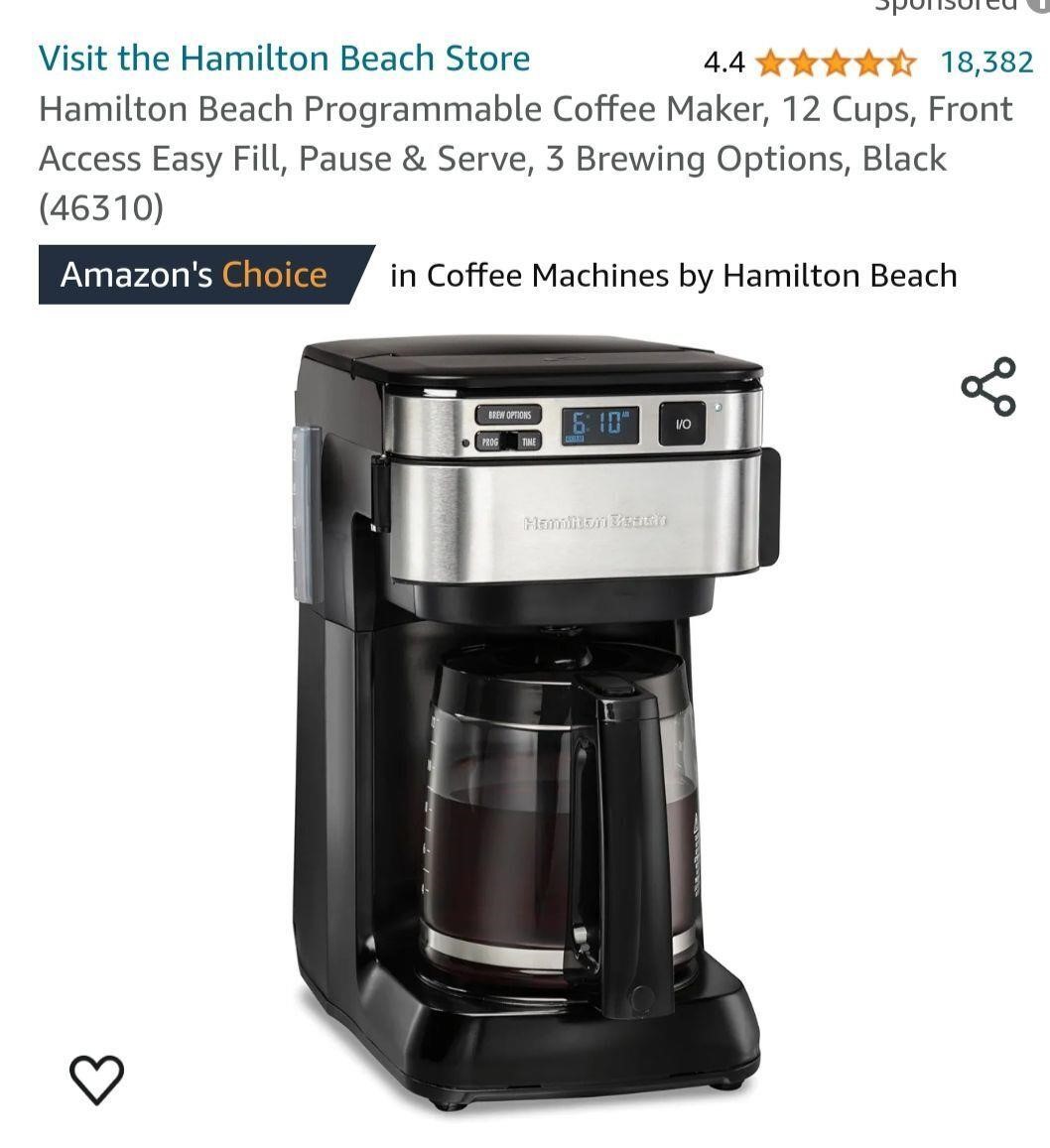 Hamilton Beach Programmable Coffee Maker, 12 Cups