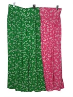 2 Floral Silk Skirts