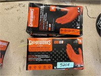 2ct.Gloveworks XL orange nitrile gloves