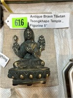 Antique Brass Tibetan Tsongkhapa Temple Figurine ”