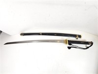 GUC Musha Gold Trim Samurai Sword w/Black Sheath