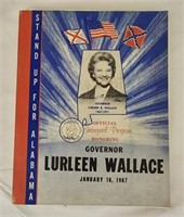 SIGNED Governor Lurleen Wallace Inaugural Program