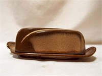 Frankoma Pottery Brown Covered Butter Dish