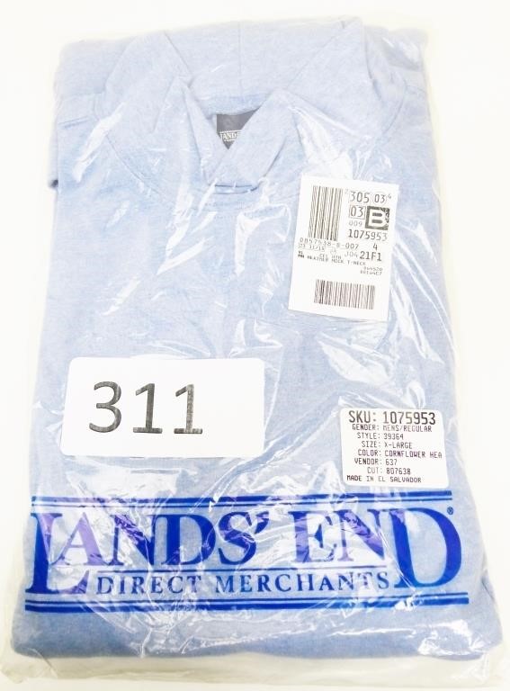 New Land's End Cornflower T-Neck Shirt XL