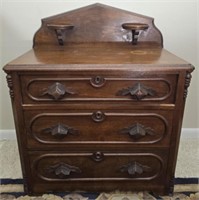 Vintage wood 3 drawer small chest