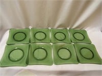 7" Square Avocado Green Plates