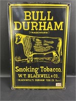 Vtg BULL DURHAM Tobacco Metal Sign 12x8"