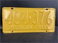 1930 Michigan License Plate