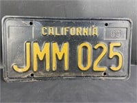 1963 California License Plate