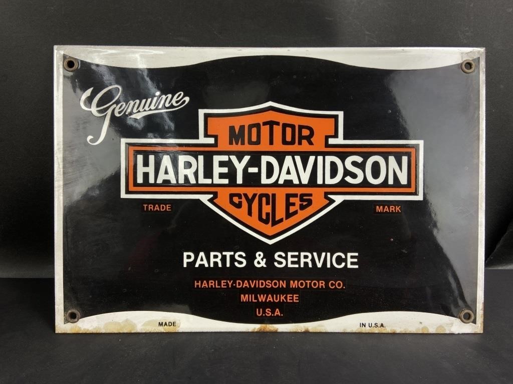 Harley Davidson Porcelain Advertising Sign