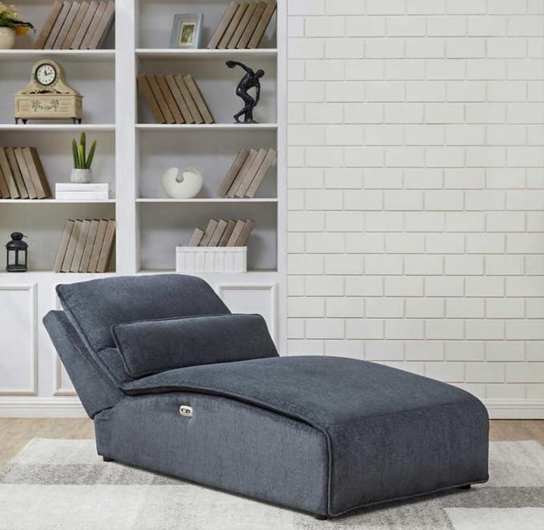 Modern Fabric Armless Power Chaise Lounge