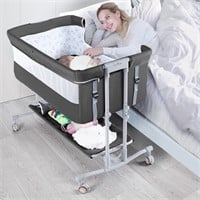 E4006  Baby Bassinet Bedside Sleeper - Dark Grey