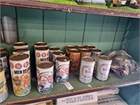 Vintage beer cans and Vintage grinder