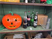 Vintage ceramic Halloween pumpkin, Vintage soda