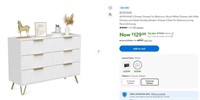 N5335 6 Drawer Wood White Dresser for Bedroom