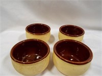 (4) Oven Ware USA Pottery Crock Ramekins Bowls