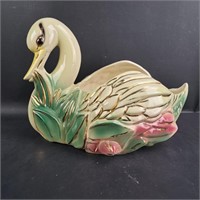 Unmach Pottery Roseville Pink Green Swan