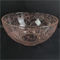 Vtg Hazel Atlas Pink Drizzle Glass Mixing Bowl
