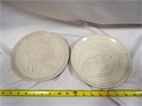 Frankoma Pottery USA Christmas Plates 1980 & 1981