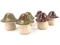 Drip Glaze Ceramic Mushroom Figurines