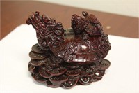 A Chinese Resin Dragon Head Turtle