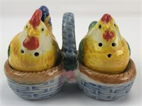 Hens in Basket Salt and Pepper Shakers