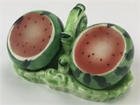 Vtg Watermelon Ceramic Salt and Pepper Shakers