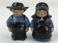 Vtg Amish Cast Iron Salt and Pepper Shakers