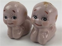 Vtg Baby Ceramic Salt and Pepper Shakers