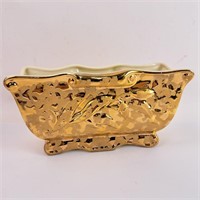 Vintage Weeping Gold Pottery 22K Gold Crusted
