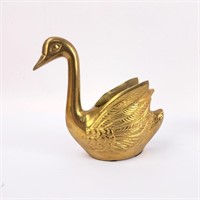 Vintage Brass Elegant Swan Planter / Trinket