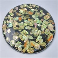 Vintage Abalone Shell Lucite Trivet (Hot Plate)