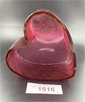 Pilgrim cranberry glass heart