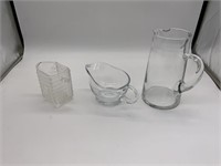 ASSORTED GLASS LIQUID POURING VESSELS