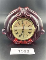 Fenton Cranberry Clock