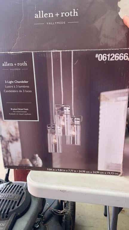 Allen Roth 3 light chandelier