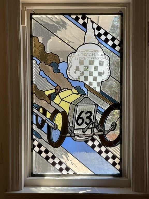 Cool! Indianapolis 500 Custom Stained Glass Panel
